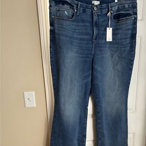 Good American Dark Blue Straight Leg Jeans PLUS SIZE 26
